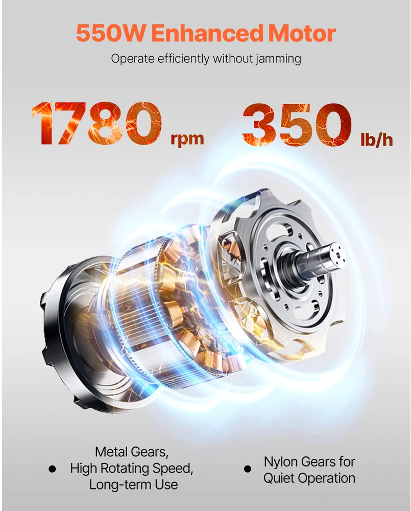 VEVOR 550W elektrinis mėsos pjaustytuvas
