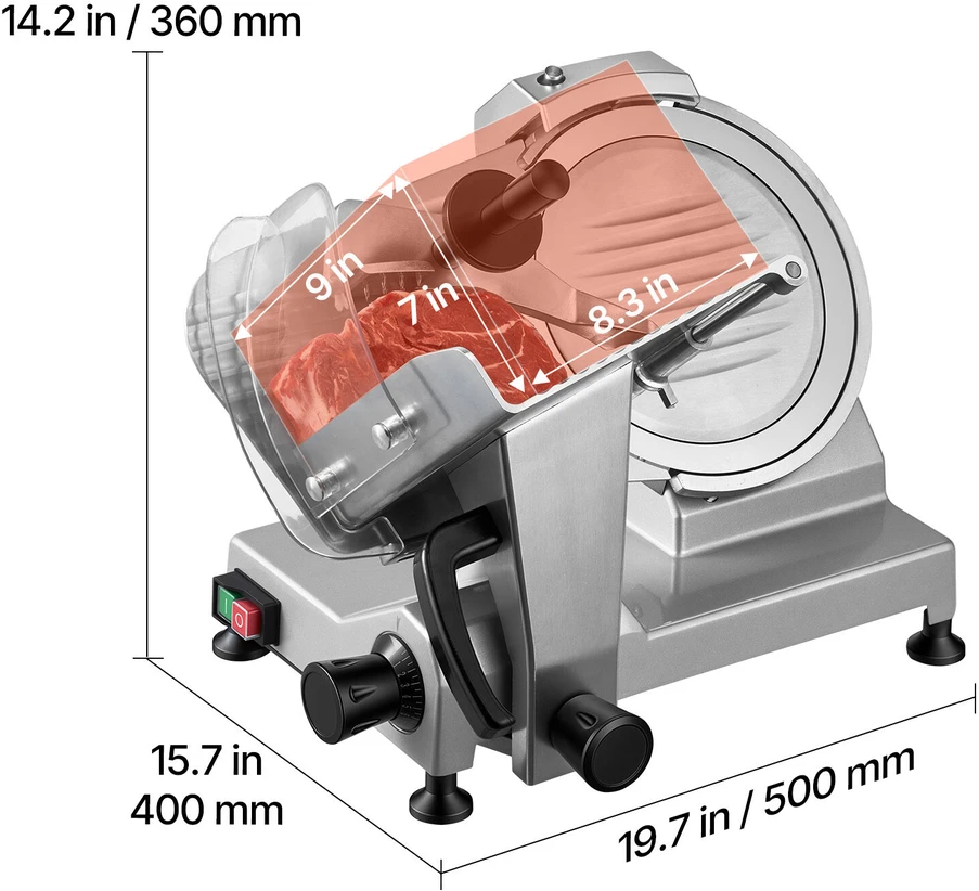 VEVOR Elektrinis mėsos pjaustyklė 240W 250mm