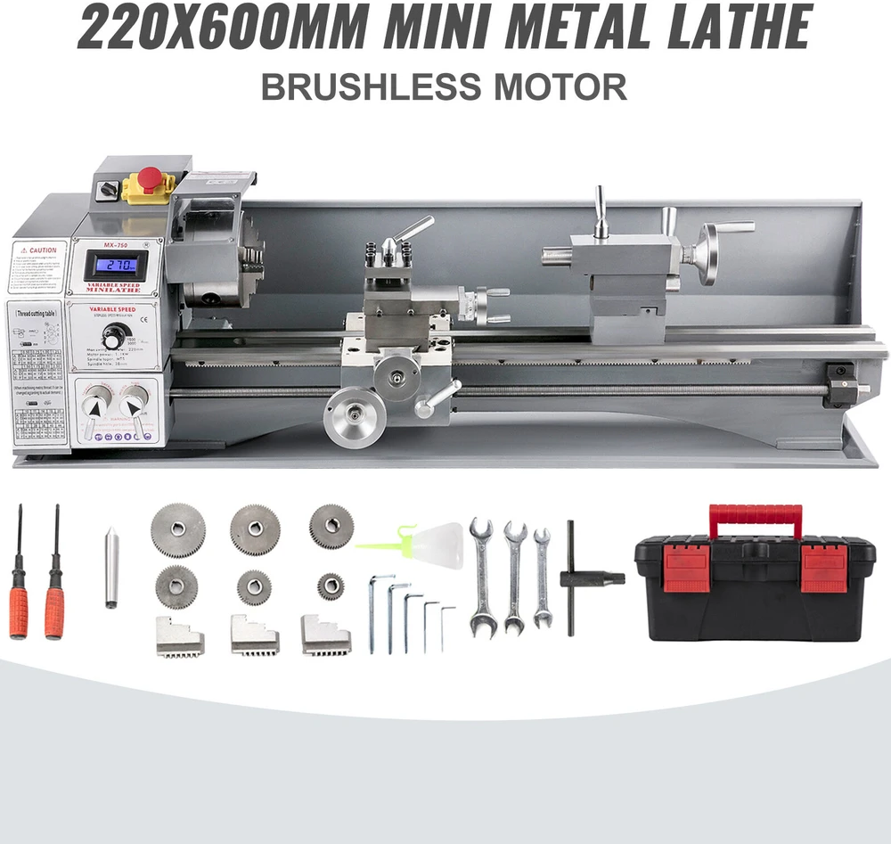 VEVOR Mini metalo tekinimo staklės su kintamu greičiu