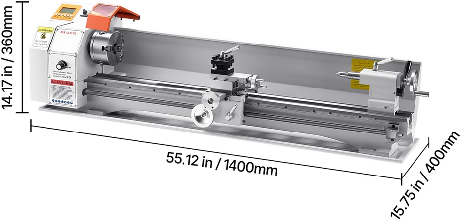 VEVOR Staklių metalo tekinimo staklės 22 x 100 cm
