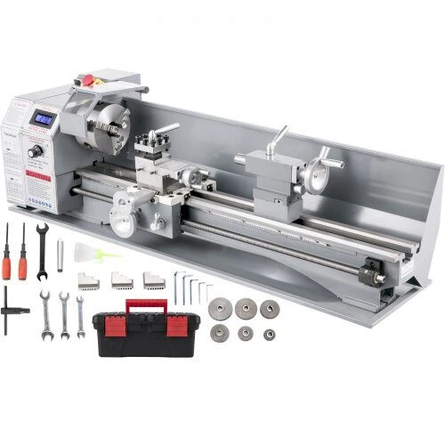 VEVOR 1100W mini metalo tekinimo staklės 220x750 mm