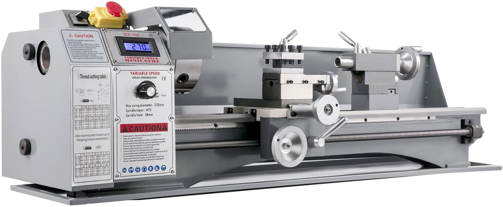 VEVOR 1100W mini metalo tekinimo staklės 220x750 mm