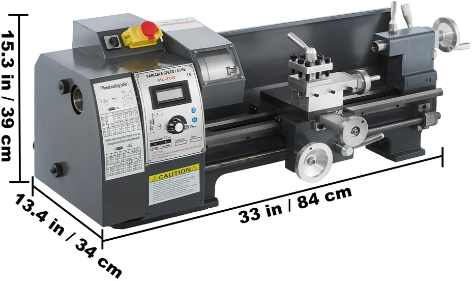 VEVOR 750W mini metalo tekinimo staklės su priedų dėže