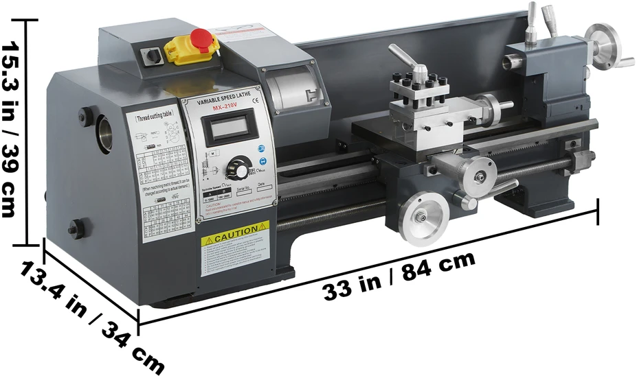 VEVOR 750W mini metalo tekinimo staklės su priedų dėže