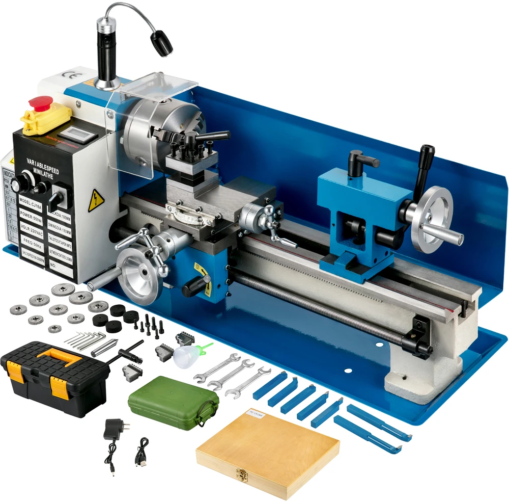 VEVOR Mini metalo tekinimo staklės, 550W kintamas greitis