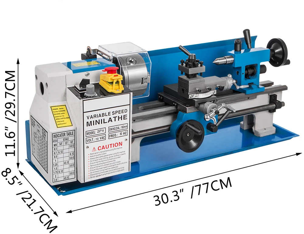 VEVOR Mini metalo tekinimo staklės 550 W, 50-2500 RPM