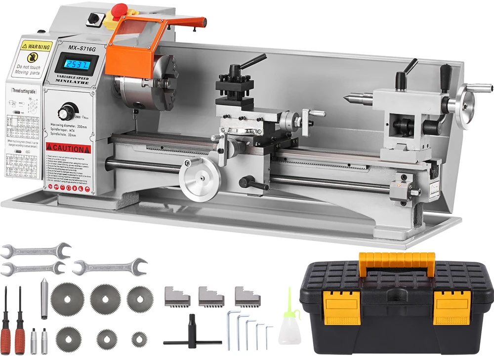 VEVOR mini metalo tekinimo staklės 7 x 16 col.
