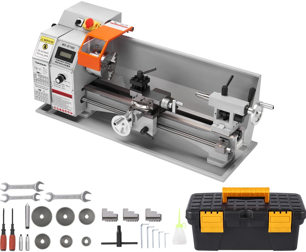 VEVOR mini metalo tekinimo staklės 7 x 16 col.