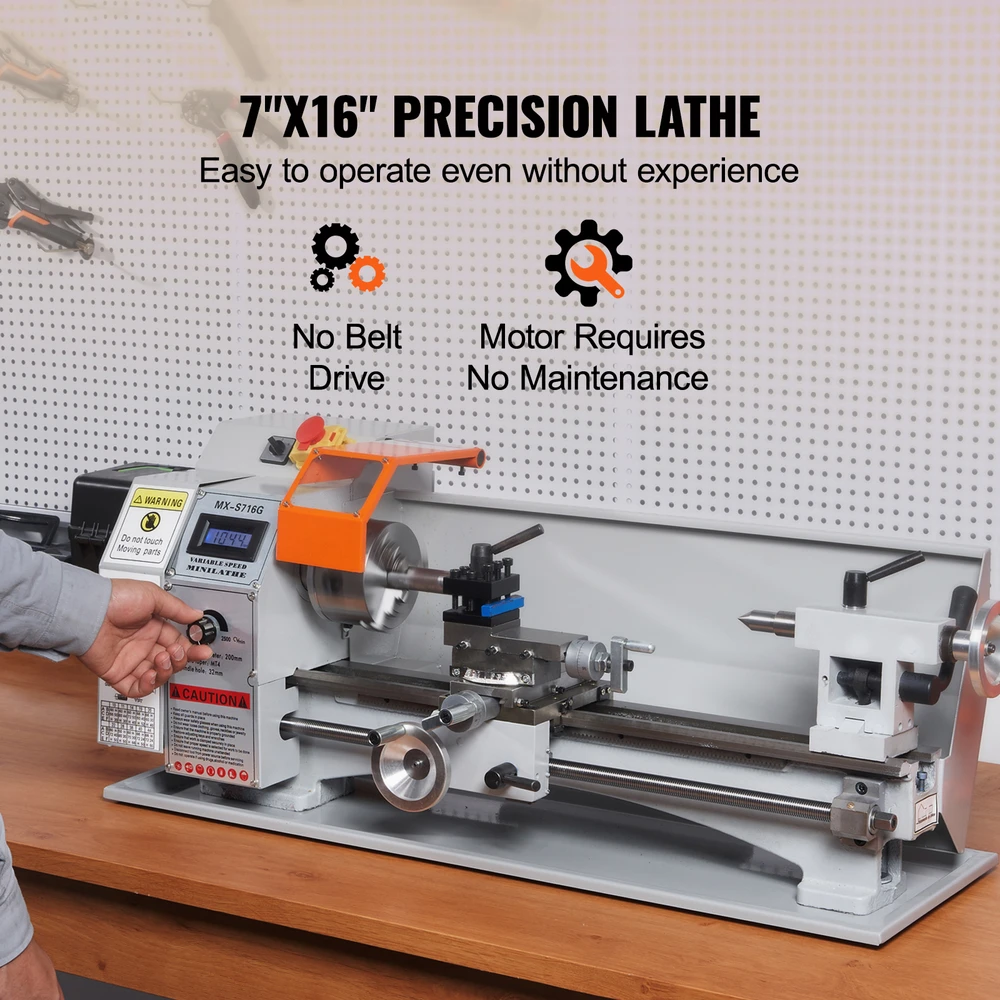 VEVOR mini metalo tekinimo staklės 7 x 16 col.