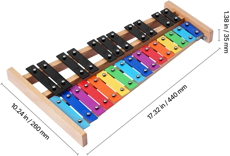 VEVOR Glockenspiel ksilofonas, 27 natų