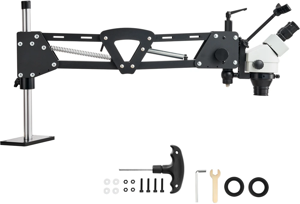 VEVOR Daugiafunkcinis mikroskopas su žiedine lempa 7X-45X