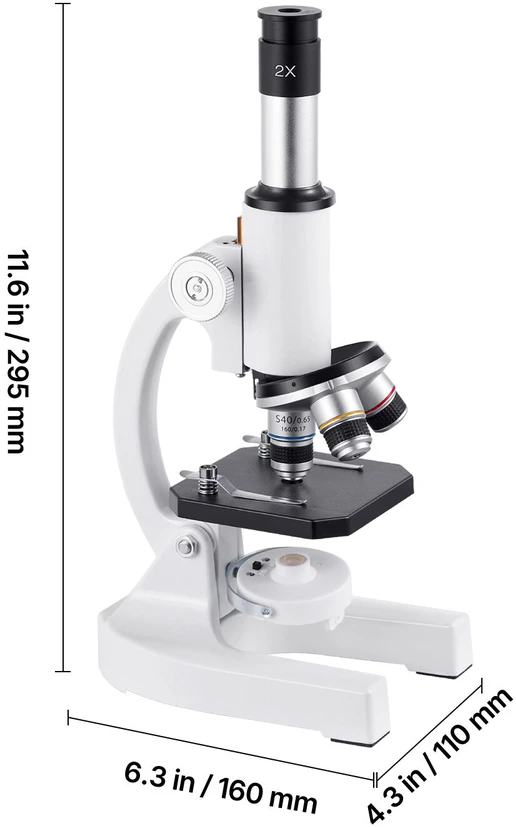 VEVOR Profesionalus monokulinis mikroskopas 40-2000X