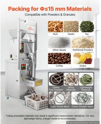 Birių produktų dozavimo ir pakavimo aparatas VEVOR SBF-200-V2, 3–200 g