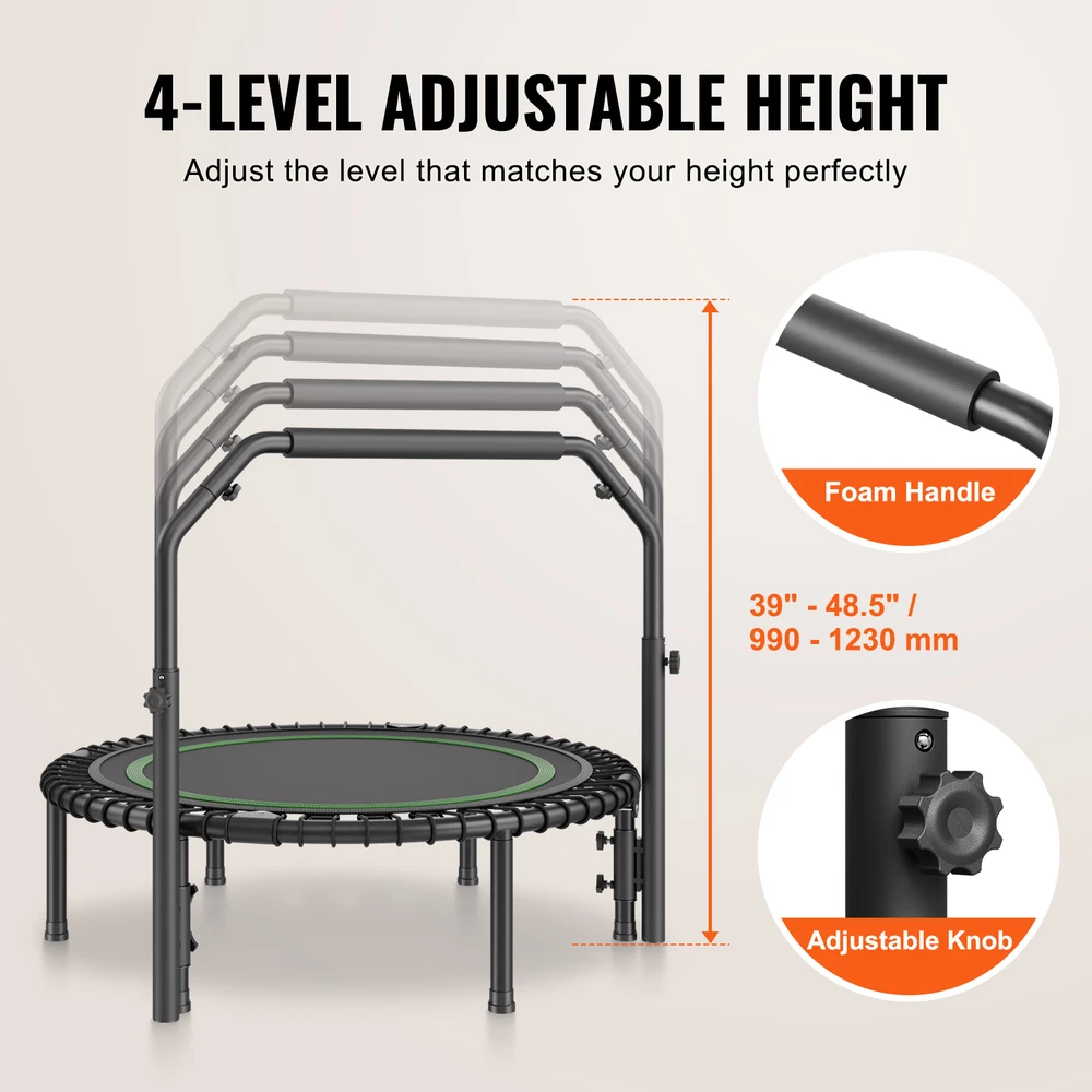 VEVOR 40" sulankstomas mini fitneso batutas su rankena