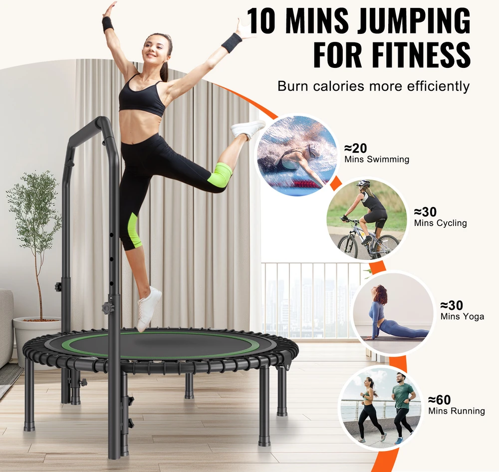 VEVOR 40" sulankstomas mini fitneso batutas su rankena