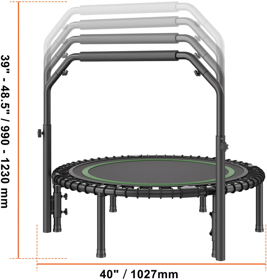 VEVOR 40" sulankstomas mini fitneso batutas su rankena