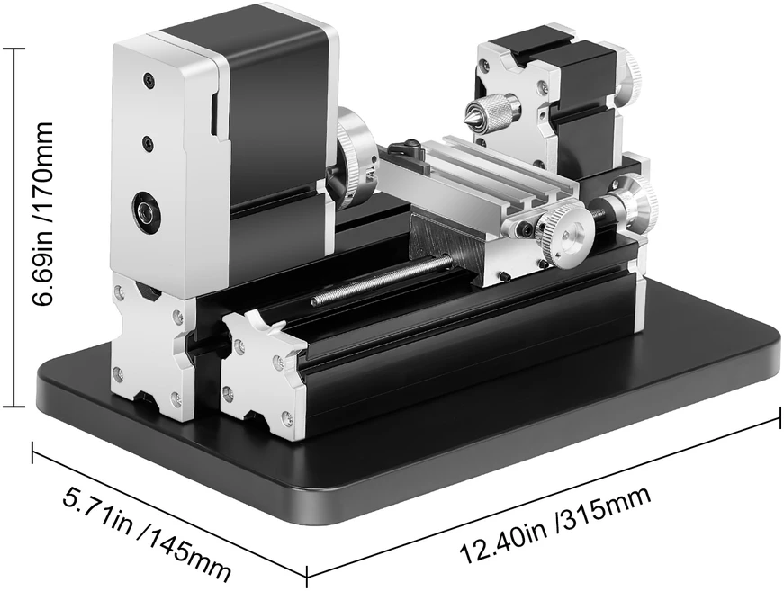 VEVOR Mini metalo tekinimo staklės 70 x 130 mm, 36W