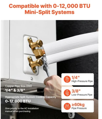 Vevor 30,5 m kondensato linijų rinkinys mini split sistemoms