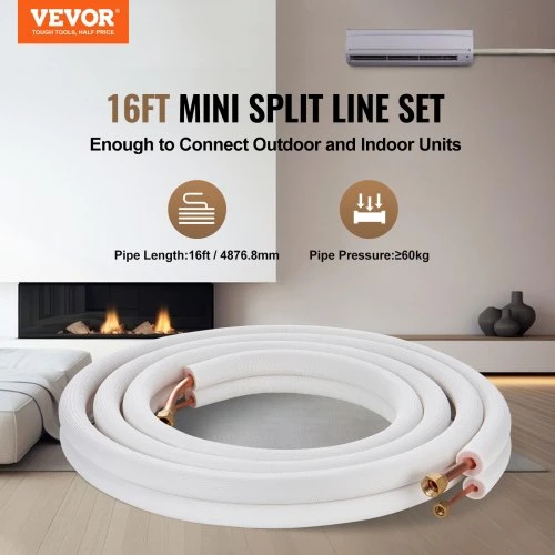 VEVOR Mini split laidų rinkinys variniai vamzdžiai
