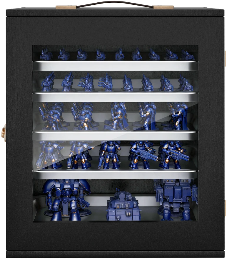 Kelioninis VEVOR Medinės miniatiūrų saugykla su 5 padėklais ir 13 skyrių