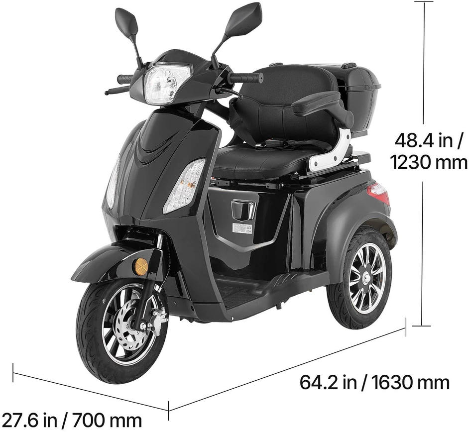 VEVOR Triratė elektrinė motoroleris senjorams ir suaugusiems