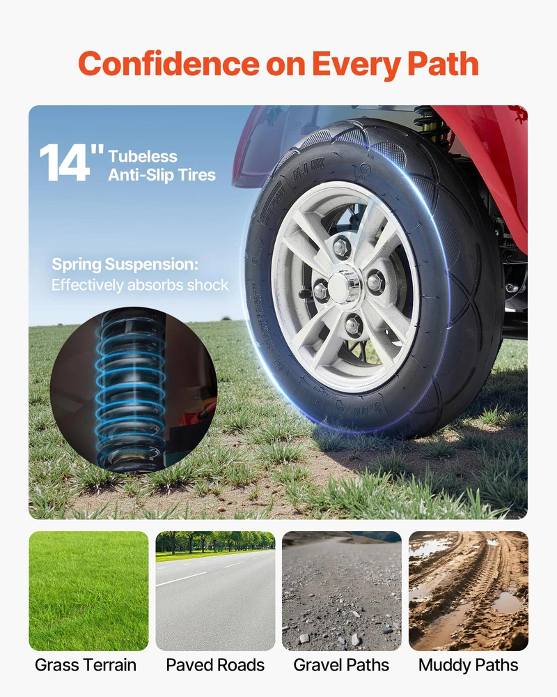VEVOR 4 ratų motoroleris vyresniems žmonėms