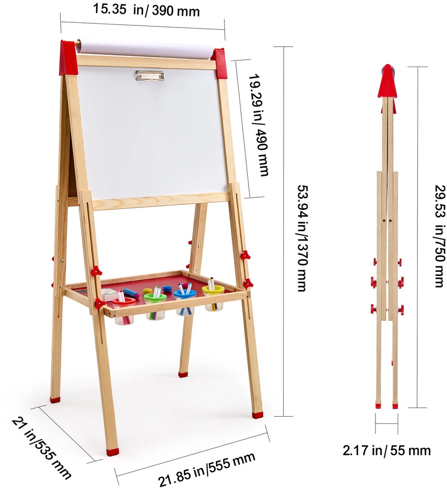 VEVOR Medinis 3-in-1 vaikiškas molbertas