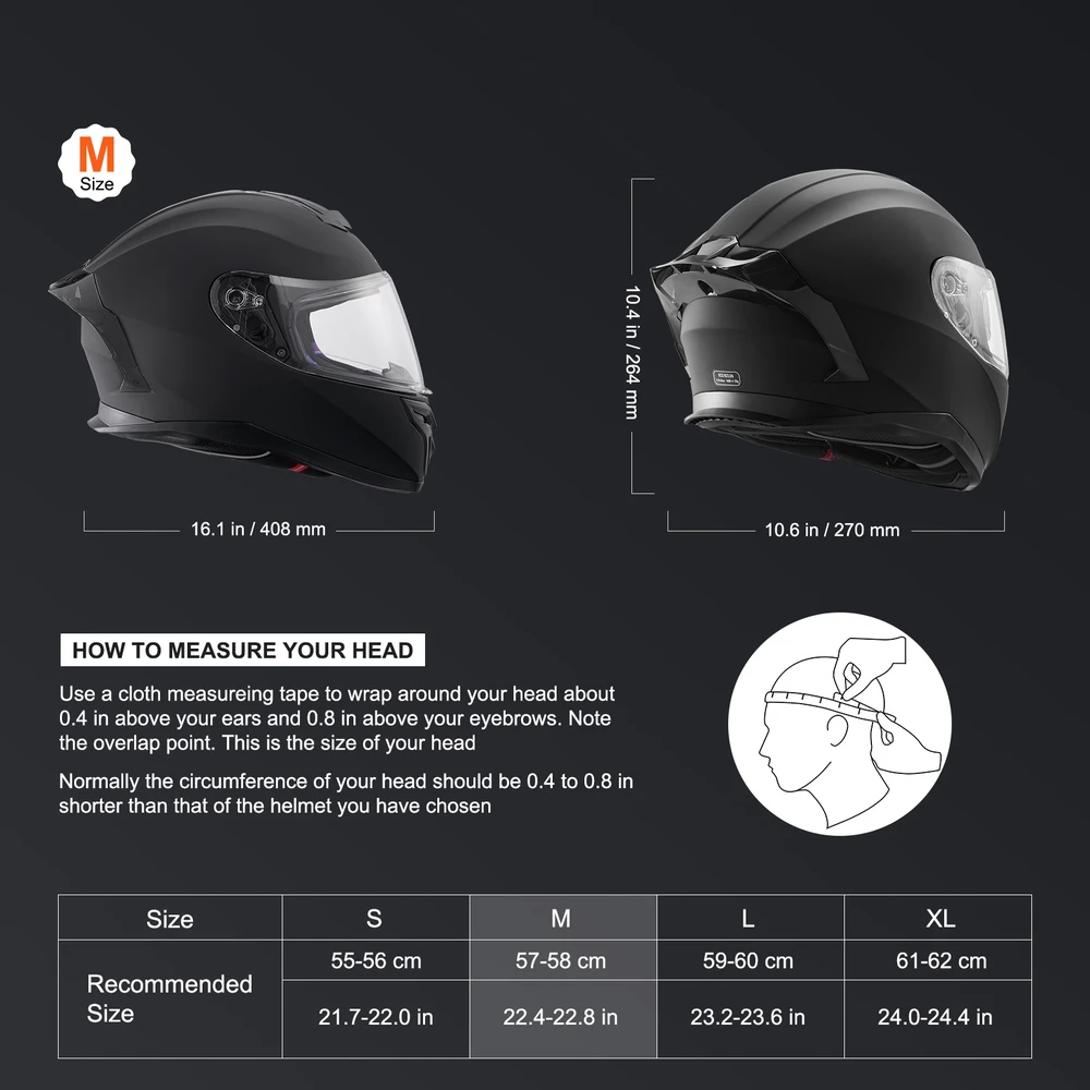 VEVOR Pilno veido motociklininko šalmas su „Bluetooth“ lizdu