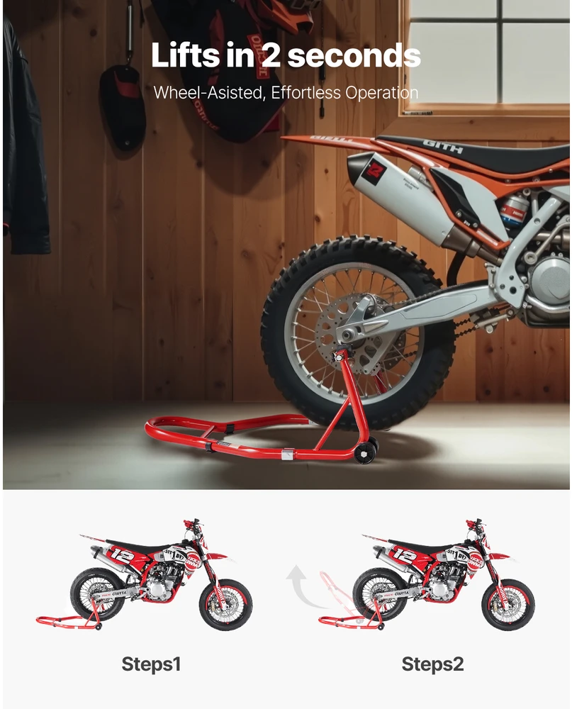 VEVOR Motociklų atraminis stovas raudonas