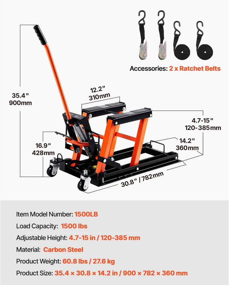 VEVOR Motociklų hidraulinis domkratas 700 kg