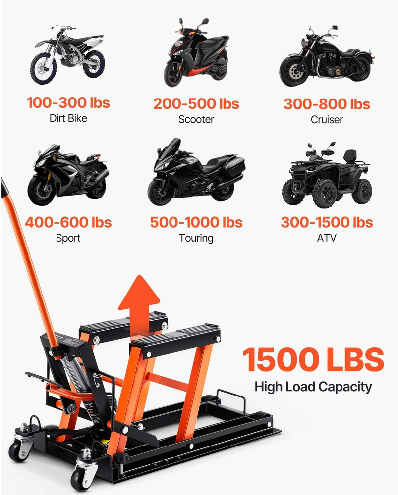 VEVOR Motociklų hidraulinis domkratas 700 kg