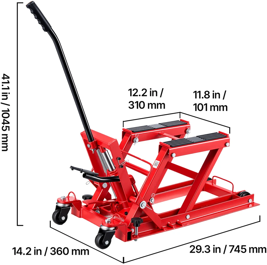 VEVOR Hidraulinis motociklų keltuvas, 680 kg talpa