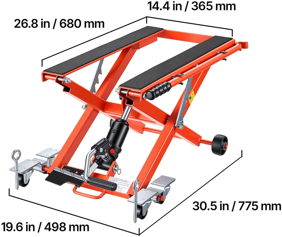 VEVOR Hidraulinis motociklų keltuvas, 499 kg talpa