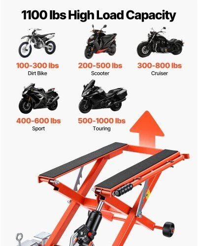 VEVOR Hidraulinis motociklų keltuvas, 499 kg talpa