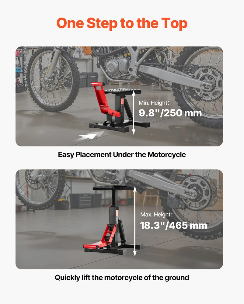 VEVOR Reguliuojama motokroso keltuvo stotelė