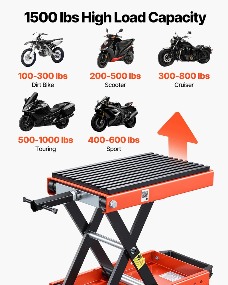 VEVOR Motociklų keltuvas, 680 kg žirklinis