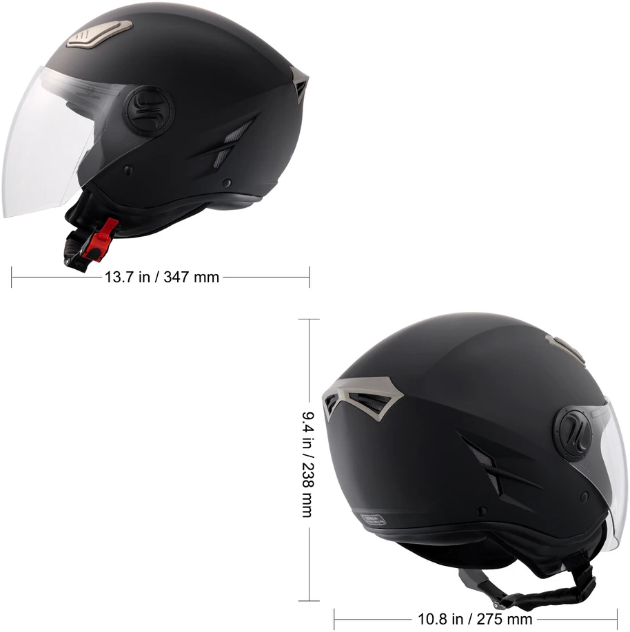 VEVOR 3/4 motociklininko šalmas su „Bluetooth“ lizdu