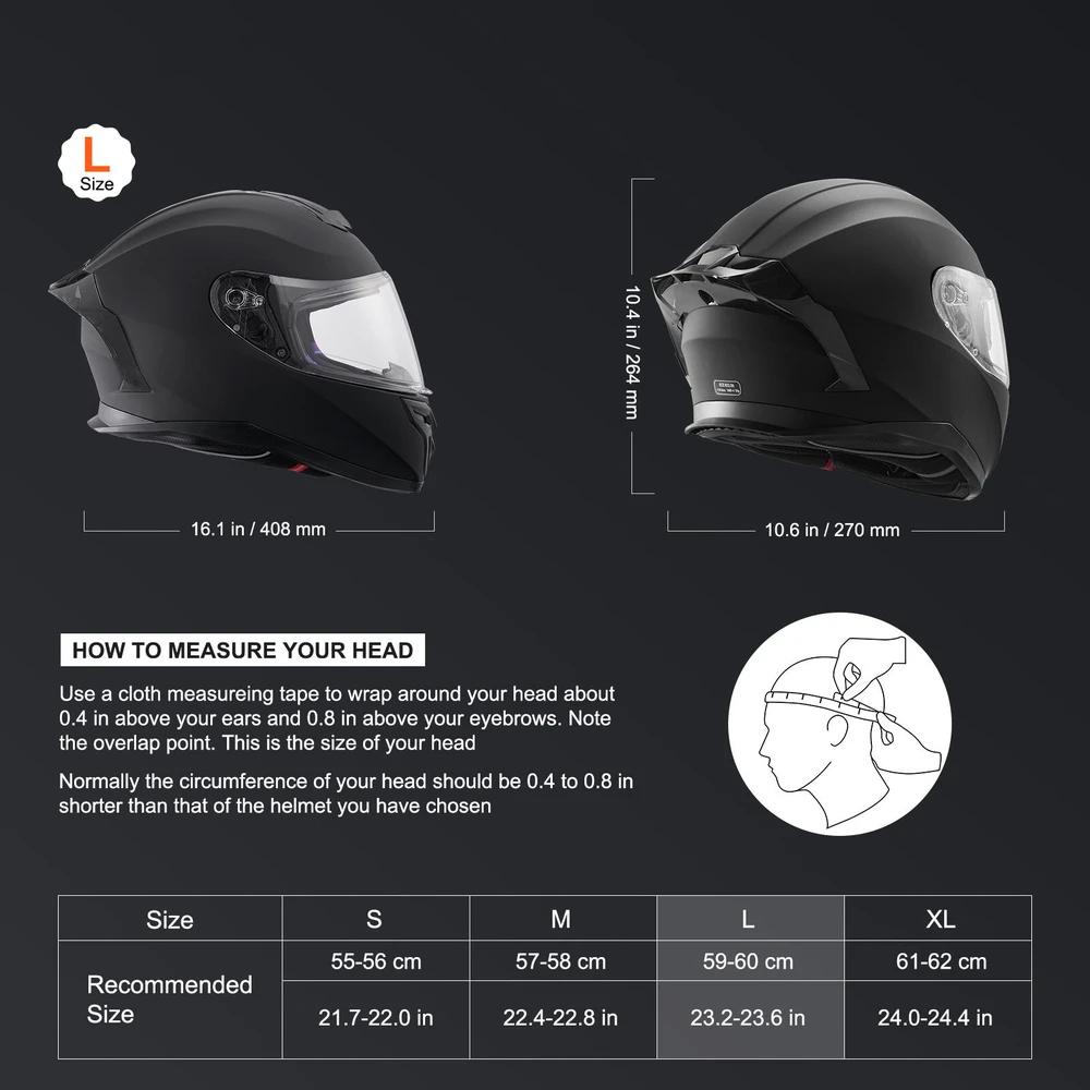 VEVOR Pilnas motociklininko šalmas su Bluetooth
