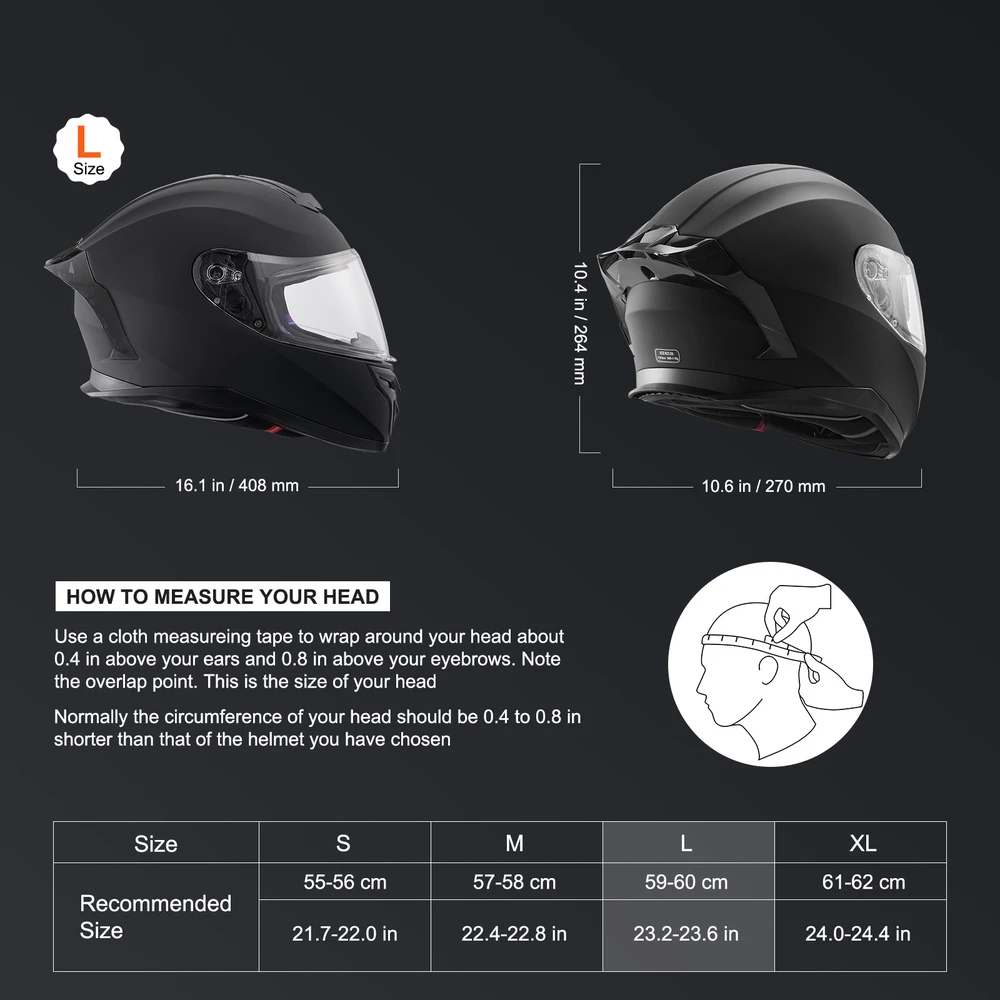 VEVOR Pilnas motociklininko šalmas su Bluetooth
