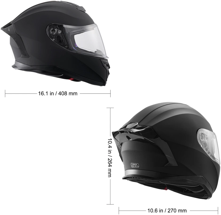 VEVOR Pilnas motociklininko šalmas su Bluetooth