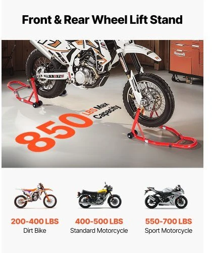 VEVOR Motociklų priekio ir galinio stovo kėliklis