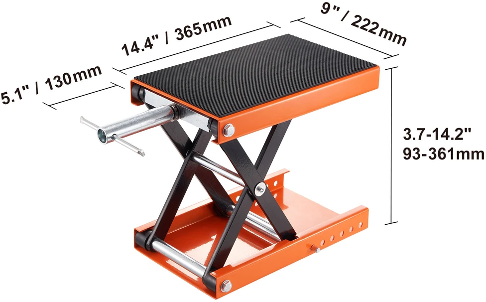 VEVOR Motociklų žirklinis keltuvas 500 kg plataus stovo
