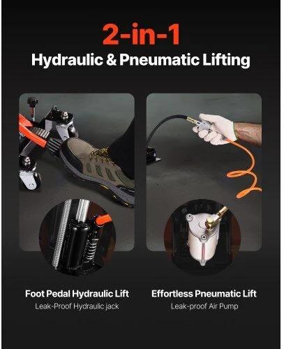 VEVOR 1500 kg hidraulinis ir pneumatinis motociklo keltuvas