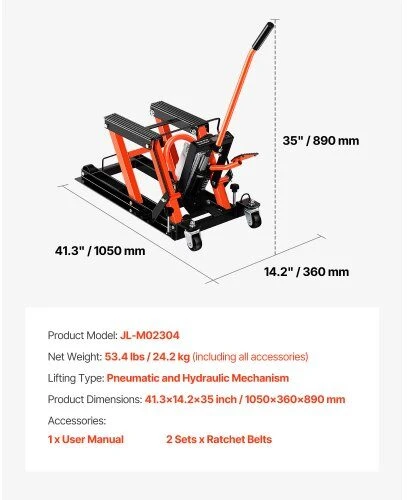 VEVOR 1500 kg hidraulinis ir pneumatinis motociklo keltuvas