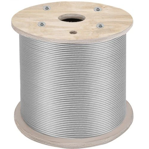 VEVOR 6.4 mm nerūdijančiojo plieno trosas 61 m 7x19