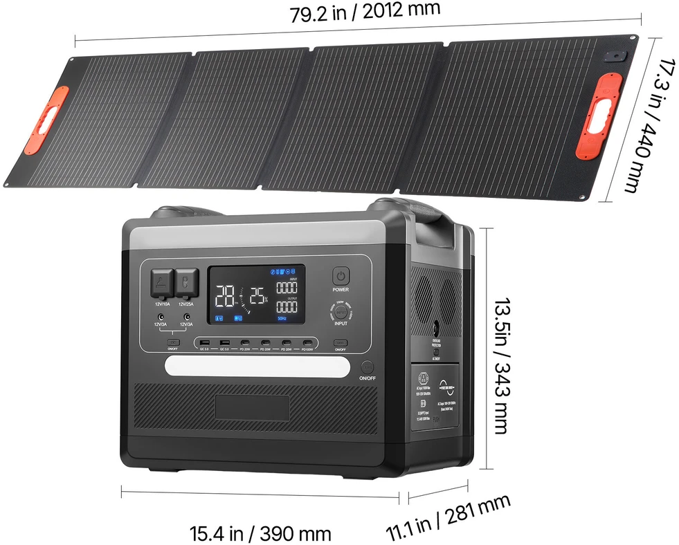 VEVOR Nešiojama saulės baterija 2400W