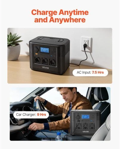 VEVOR Nešiojama saulės stotelė 1800W, 1008Wh