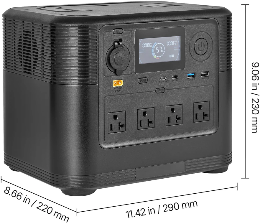 VEVOR Nešiojama saulės stotelė 1800W, 1008Wh