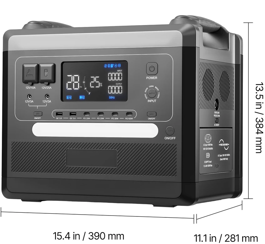 VEVOR Nešiojama 2400W saulės generatoriaus stotis