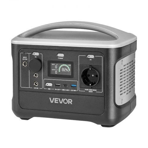 VEVOR Nešiojama 600W elektros stotis su LiFePO4 akumuliatoriumi